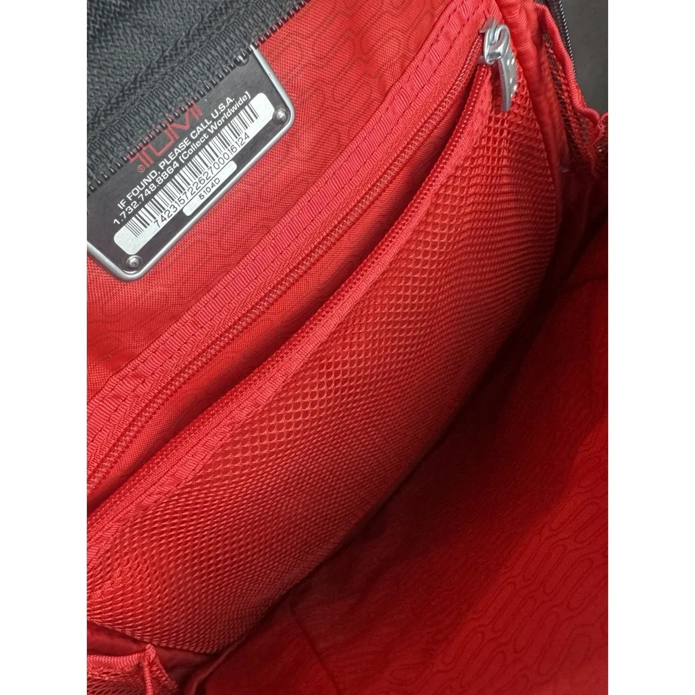 Tumi T-Tech Sling Backpack Black Red Crossbody Messenger Bag Tech Travel Commute